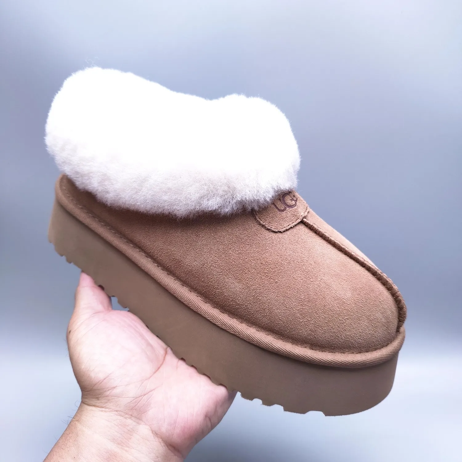 💰480 UGG sheepskin all-in-one snow boots 2661 Thick-soled suede style slip-on slip-on shoes Color: maroon Matching size: 35-40
